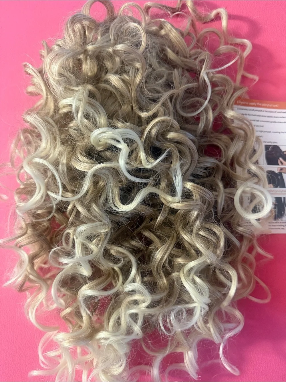 Blonde Curly Clip-In Hair Piece - Natural Blonde Highlights